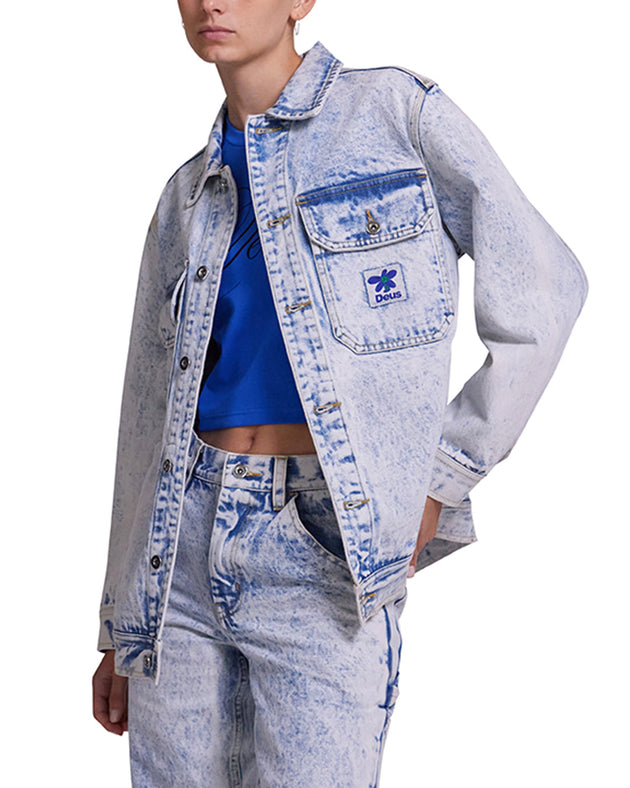 Crosby Work Jacket - Indigo Acid Stonewash|Model