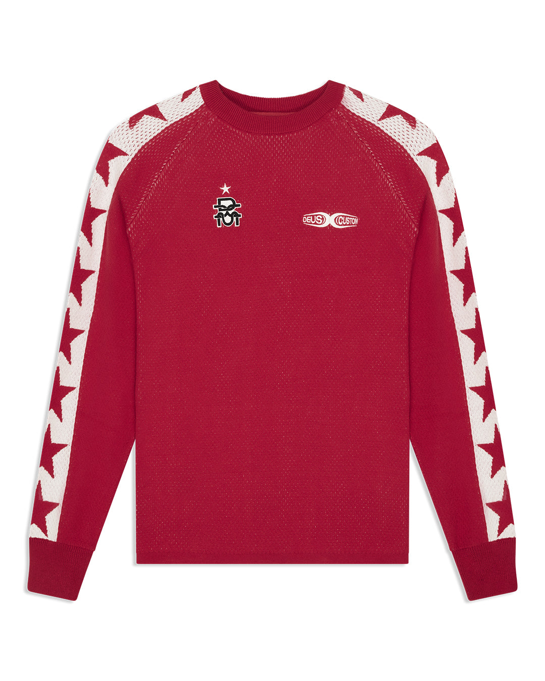 icon-mesh-knit-top-poinsettia-red|Flatlay