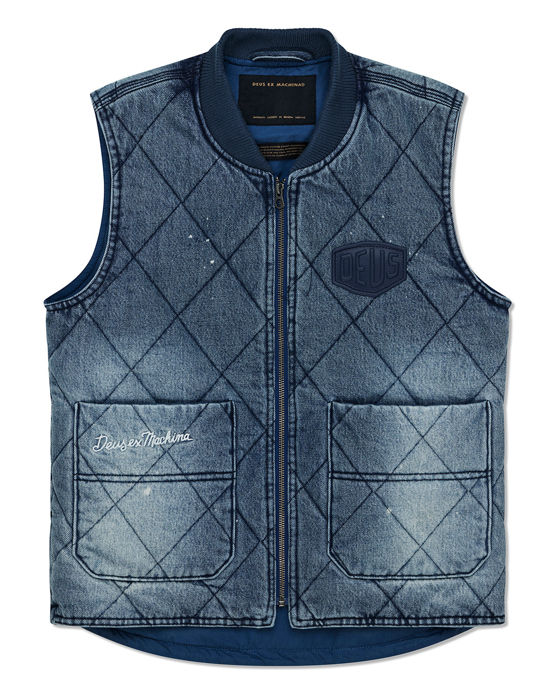 dayton-denim-vest-bleach-wash|Flatlay