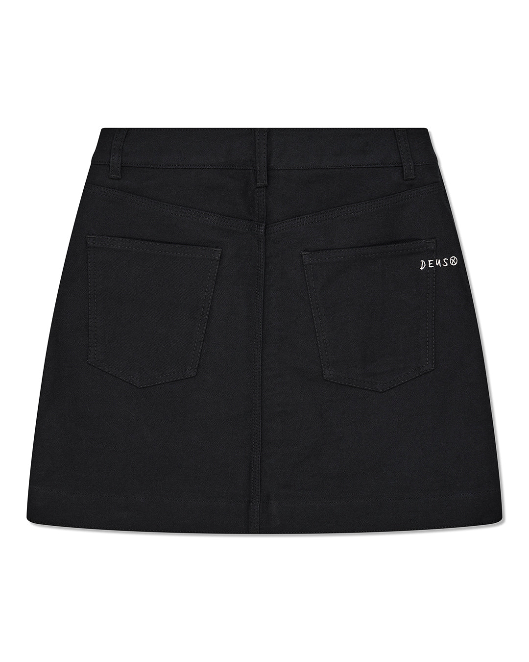 outlaw-zip-mini-skirt-black-rinse-wash|Flatlay