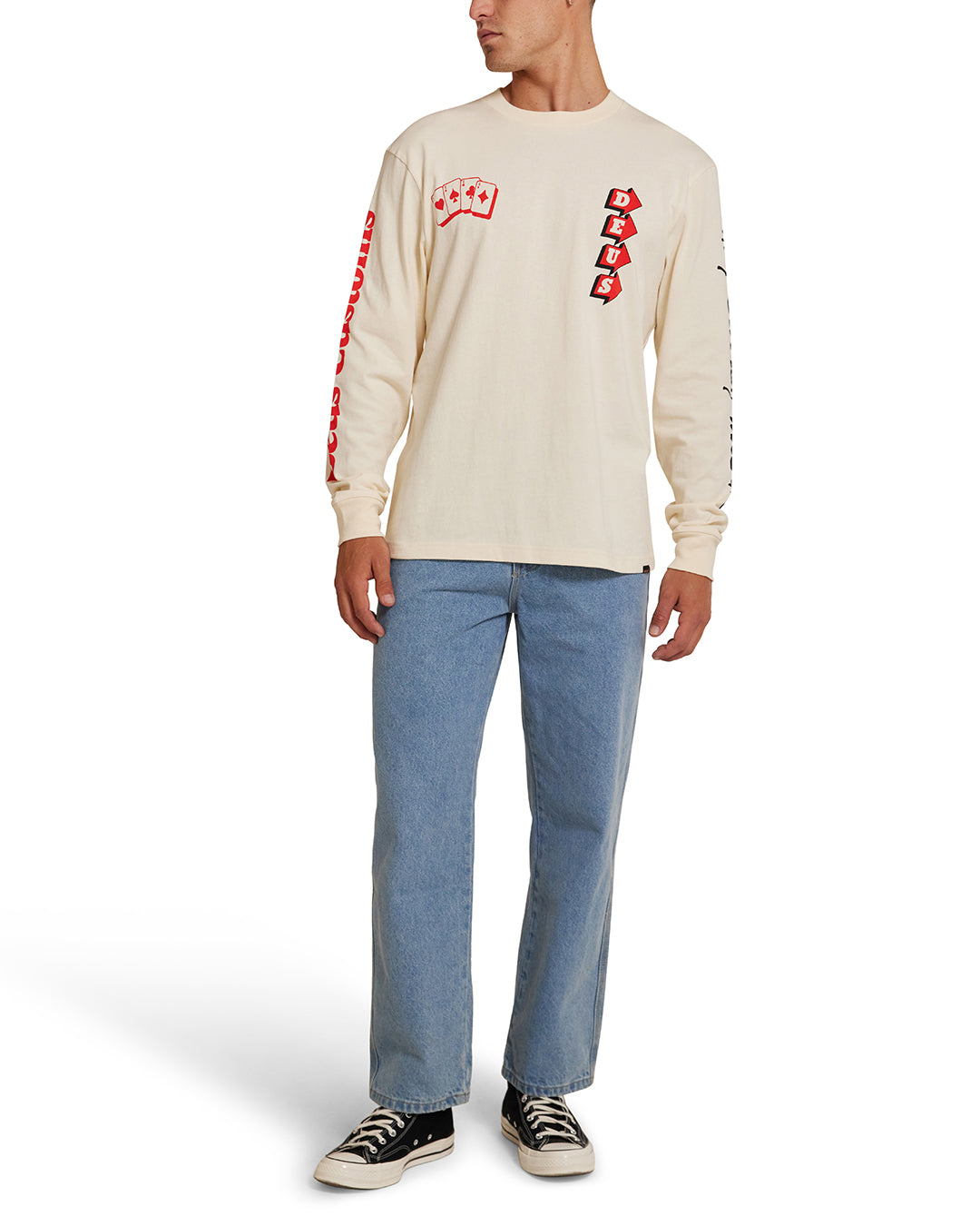 Way Off Ls Tee  - Dirty White