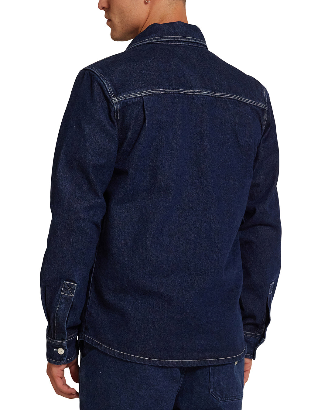 Vacay  Denim Shirt - Blue Indigo|Model