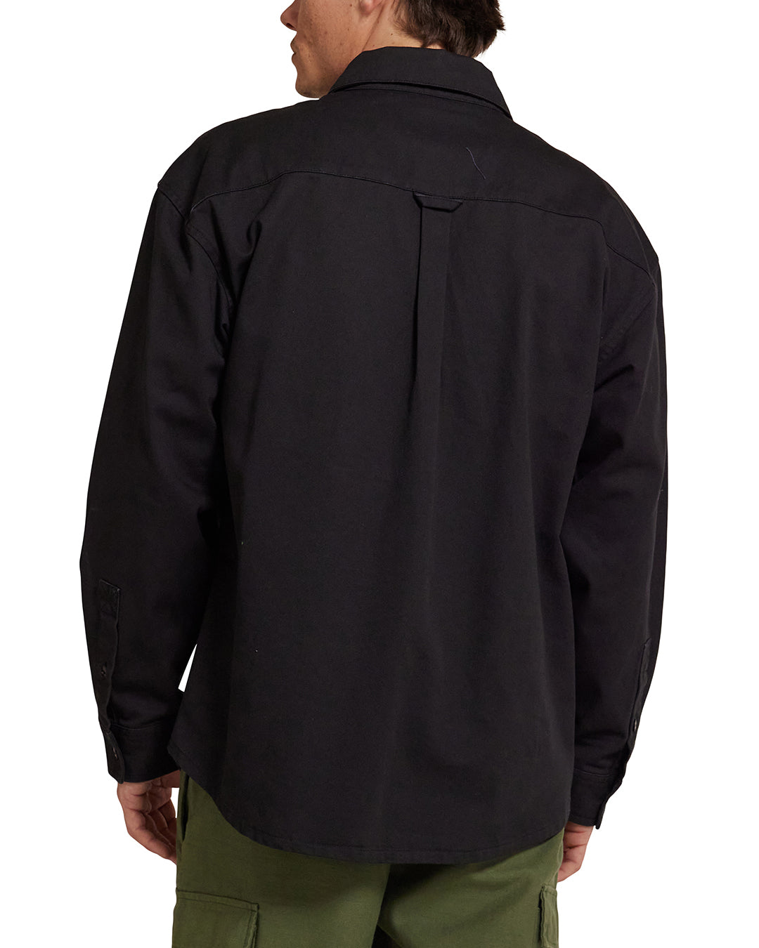 Frizell Twill Shirt - Anthracite|Model