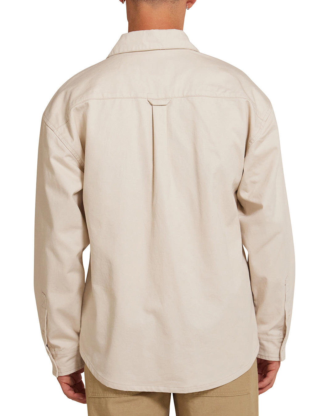 Frizell Twill Shirt - Dirty White|Model