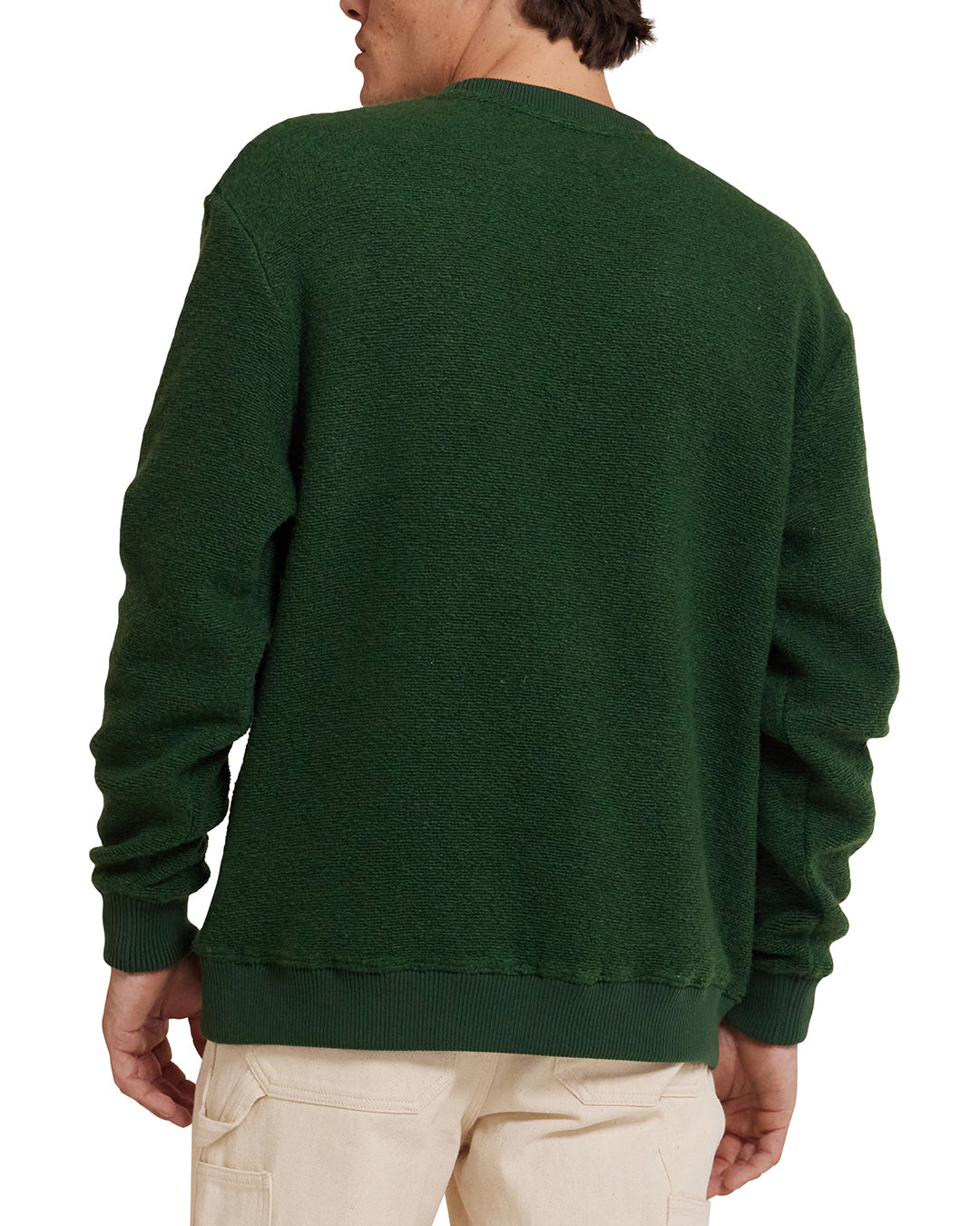 Reo Textured Fleece - Forest Green|Model