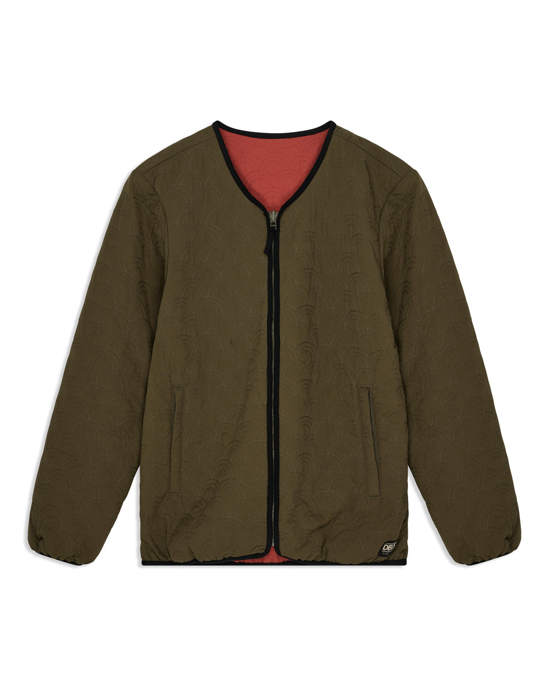 nihon-reversible-liner-dark-olive|Flatlay