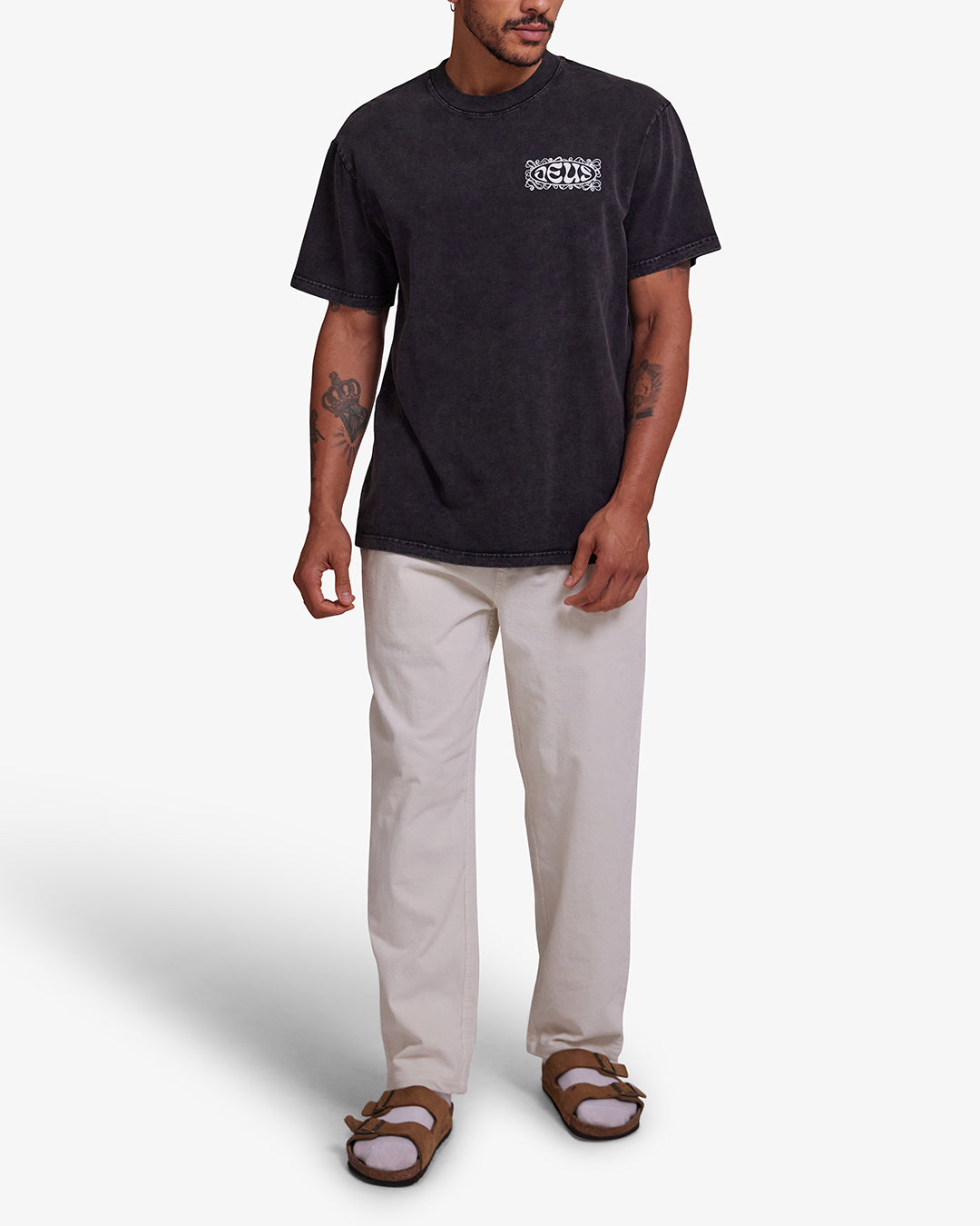 Infinity Cord Beach Pant - Dirty White|Model