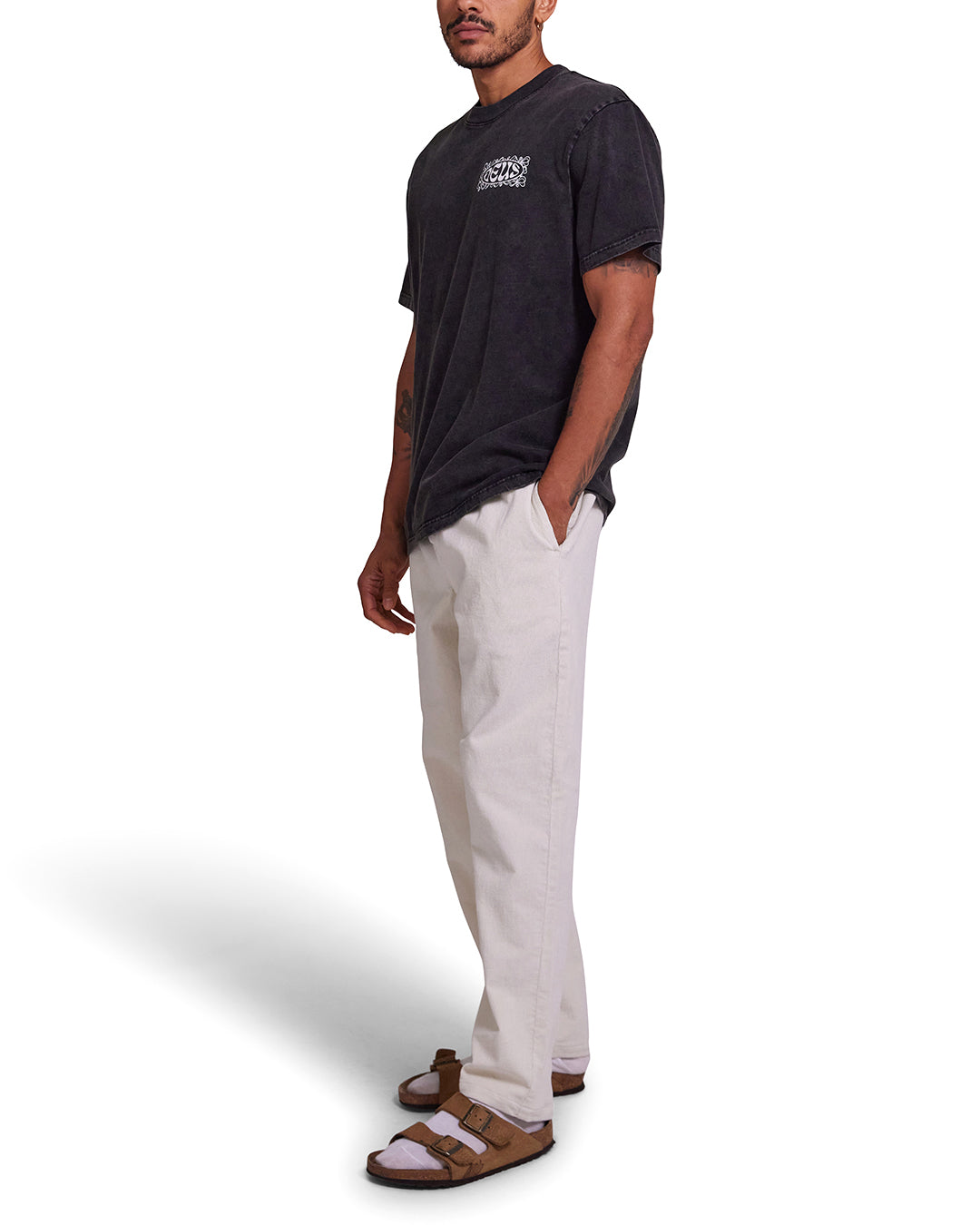 Infinity Cord Beach Pant - Dirty White|Model