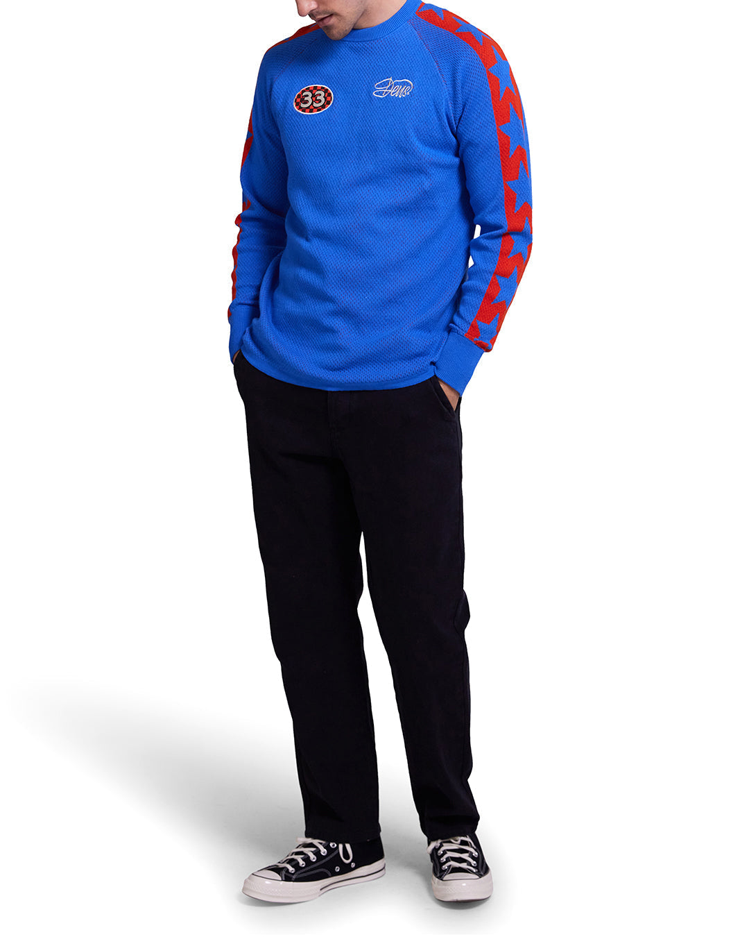 Super Nova Moto Knit - French Blue|Model