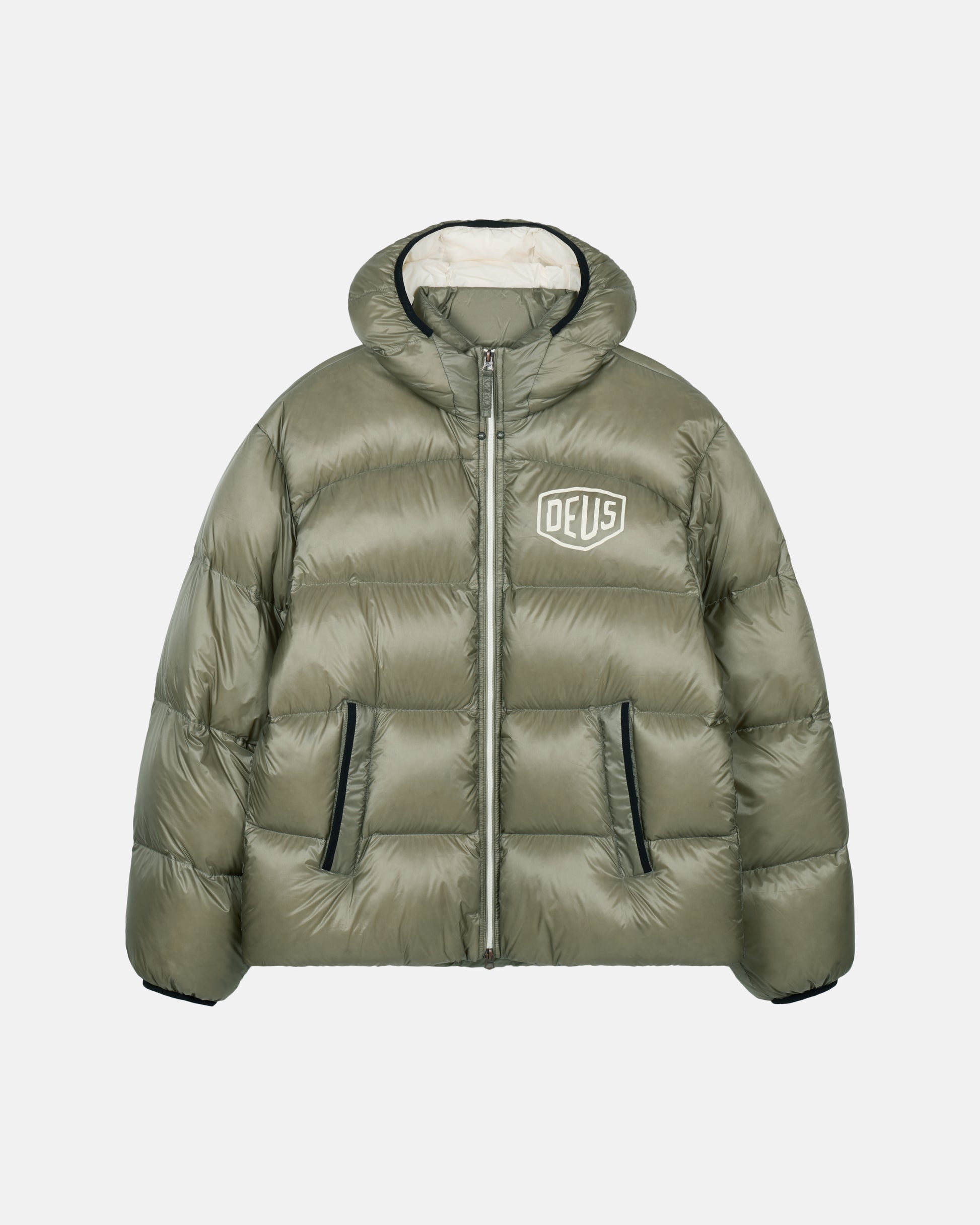 Deus Shield Hoodie Down Jacket Khaki