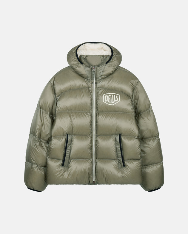 Deus Shield Hoodie Down Jacket Khaki