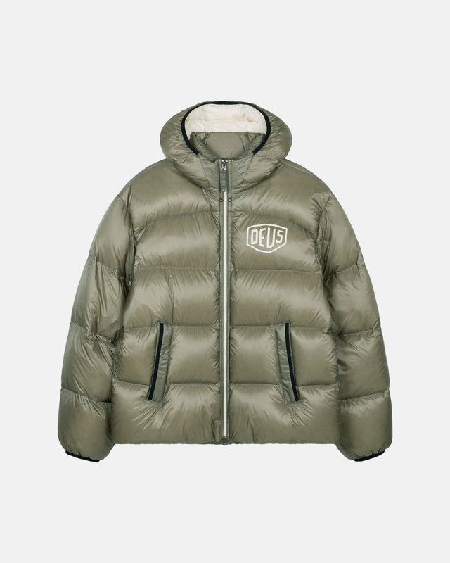 Deus Shield Hoodie Down Jacket Black
