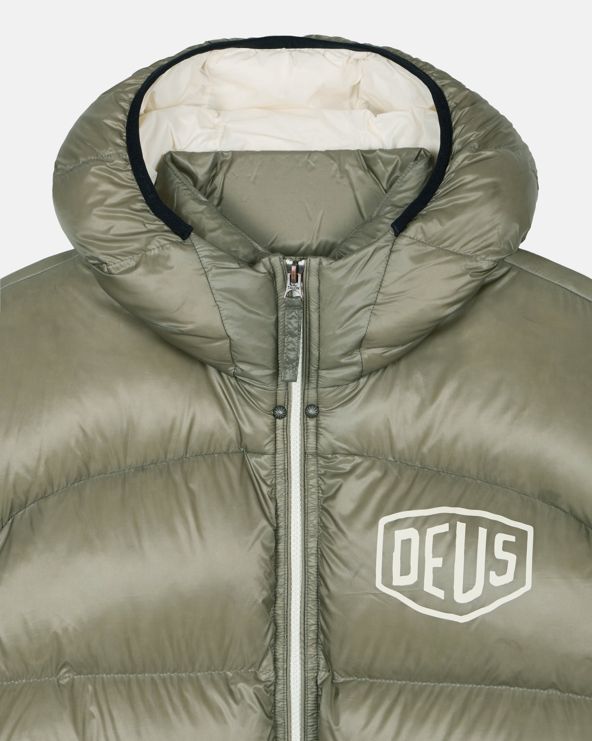 Deus Shield Hoodie Down Jacket Khaki