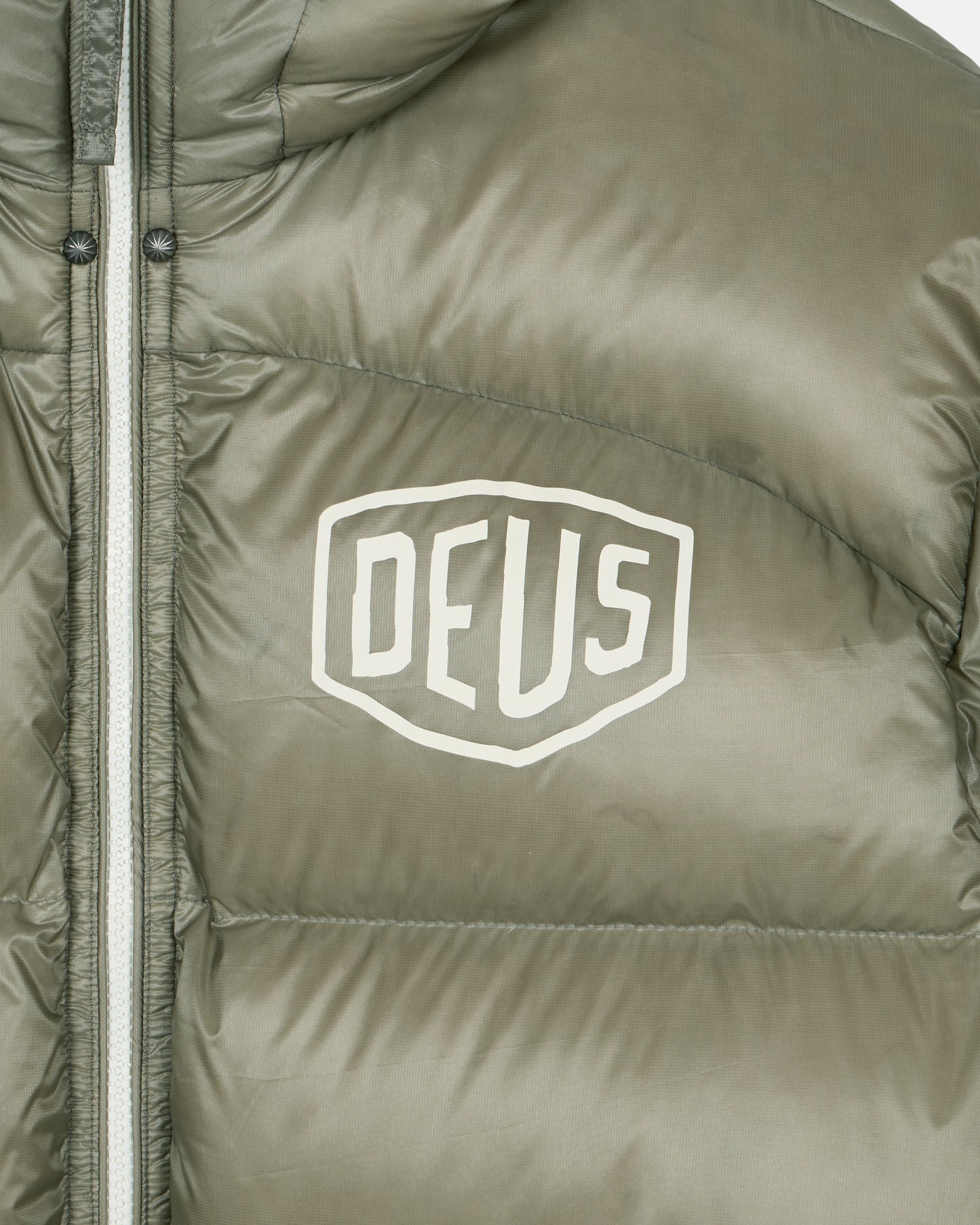 Deus Shield Hoodie Down Jacket Khaki