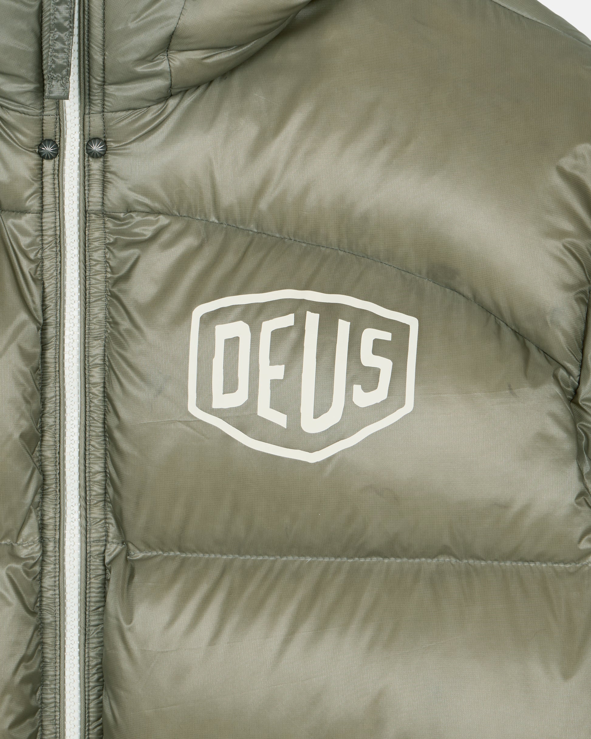 Deus Shield Hoodie Down Jacket Khaki