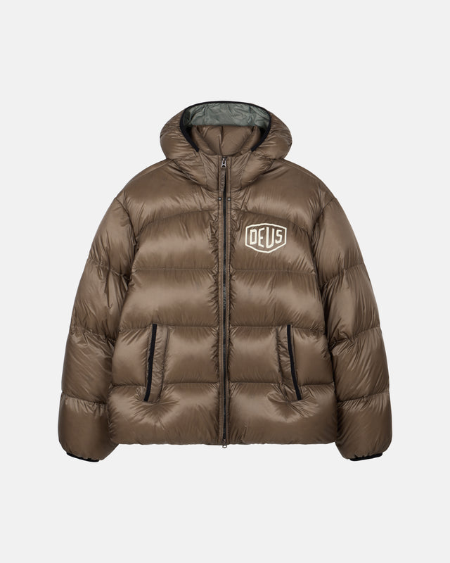 Deus Shield Hoodie Down Jacket Black