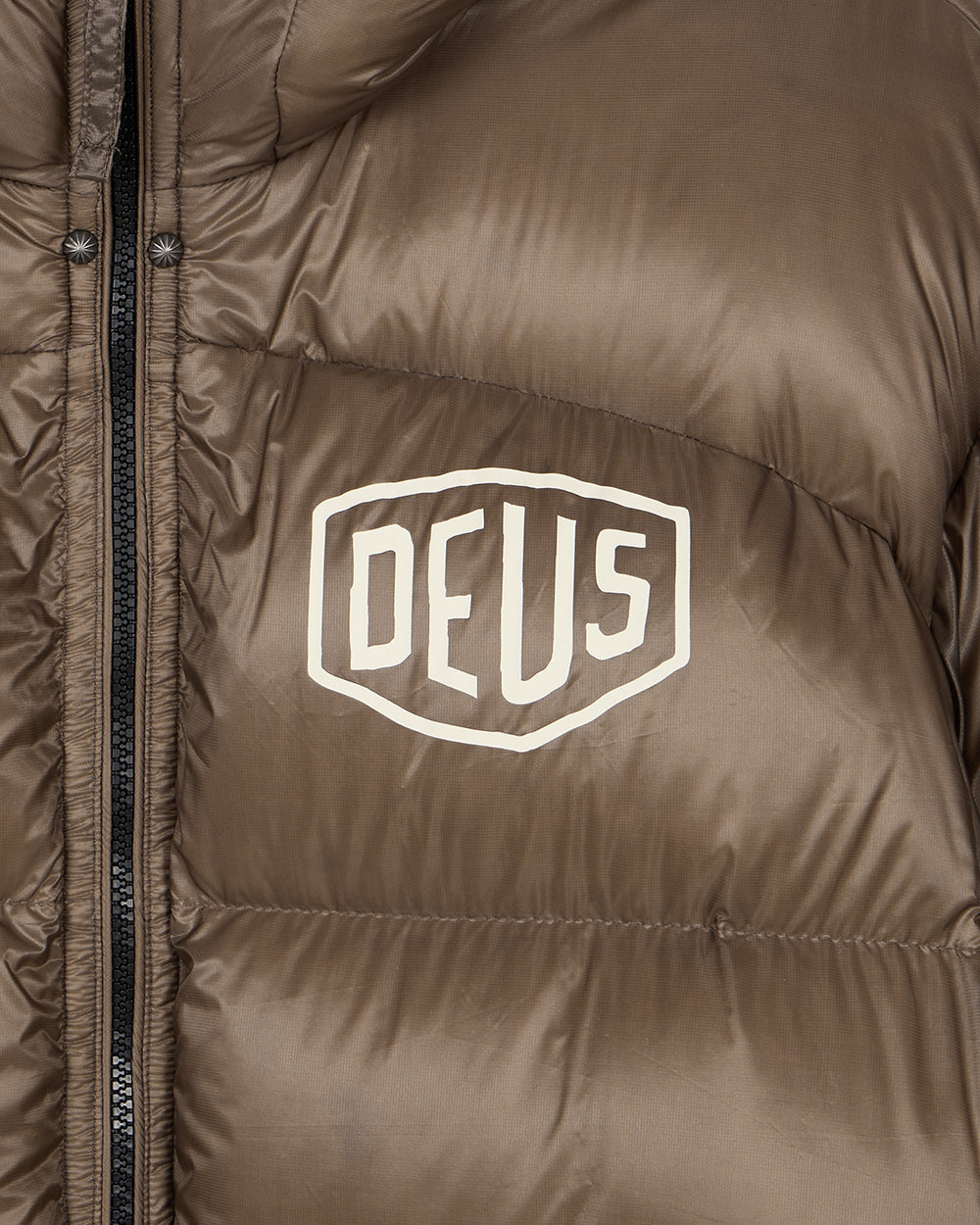 Deus Shield Hoodie Down Jacket Brown