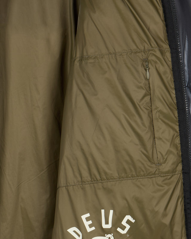 Deus Shield Hoodie Down Jacket Black