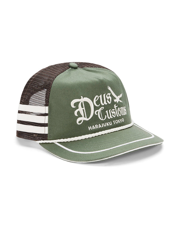 D261MHA335-Beep-Beep-Trucker-Pine|Flatlay