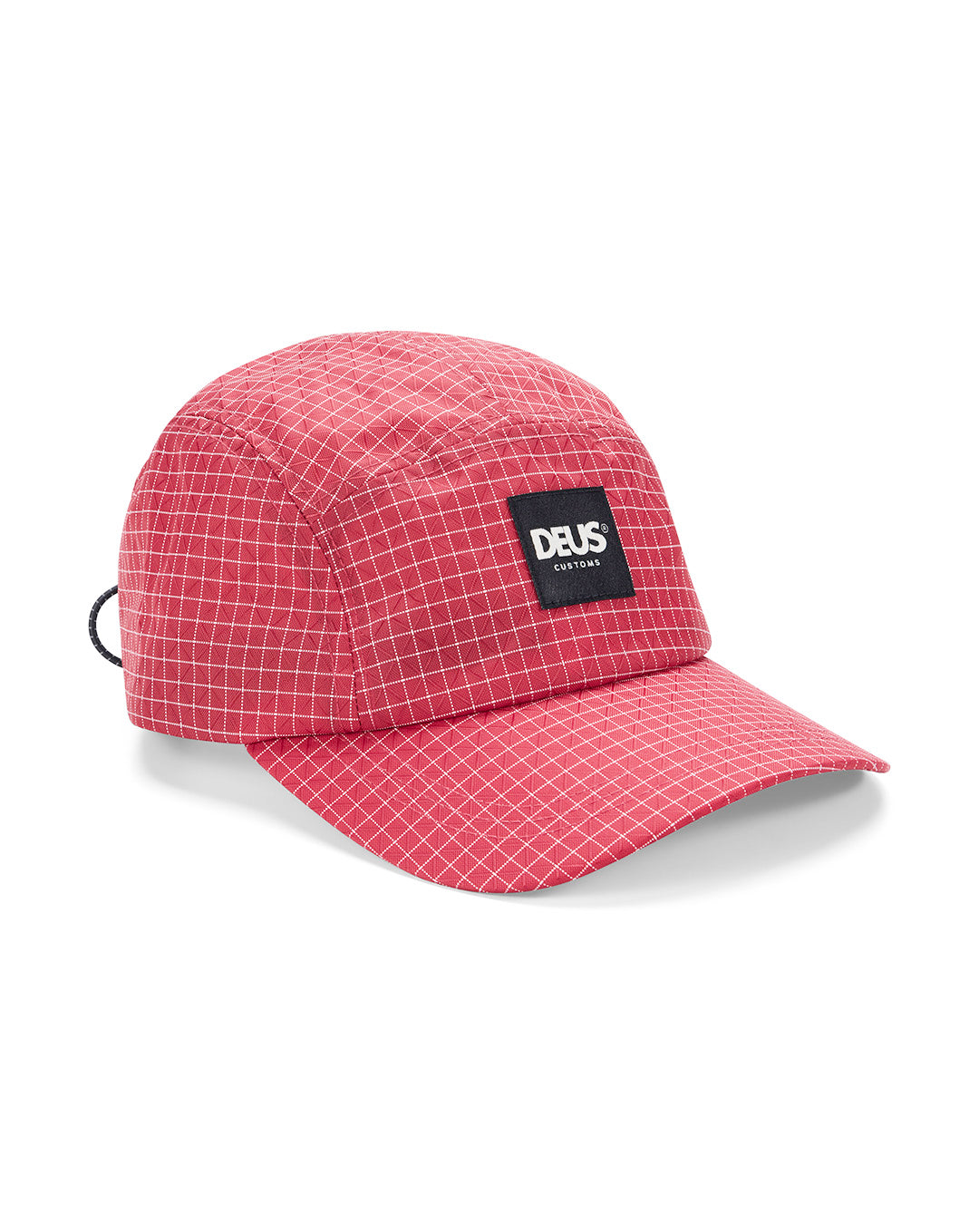 D261MHA554-Tower-5-Panel-Cap-Red|Flatlay