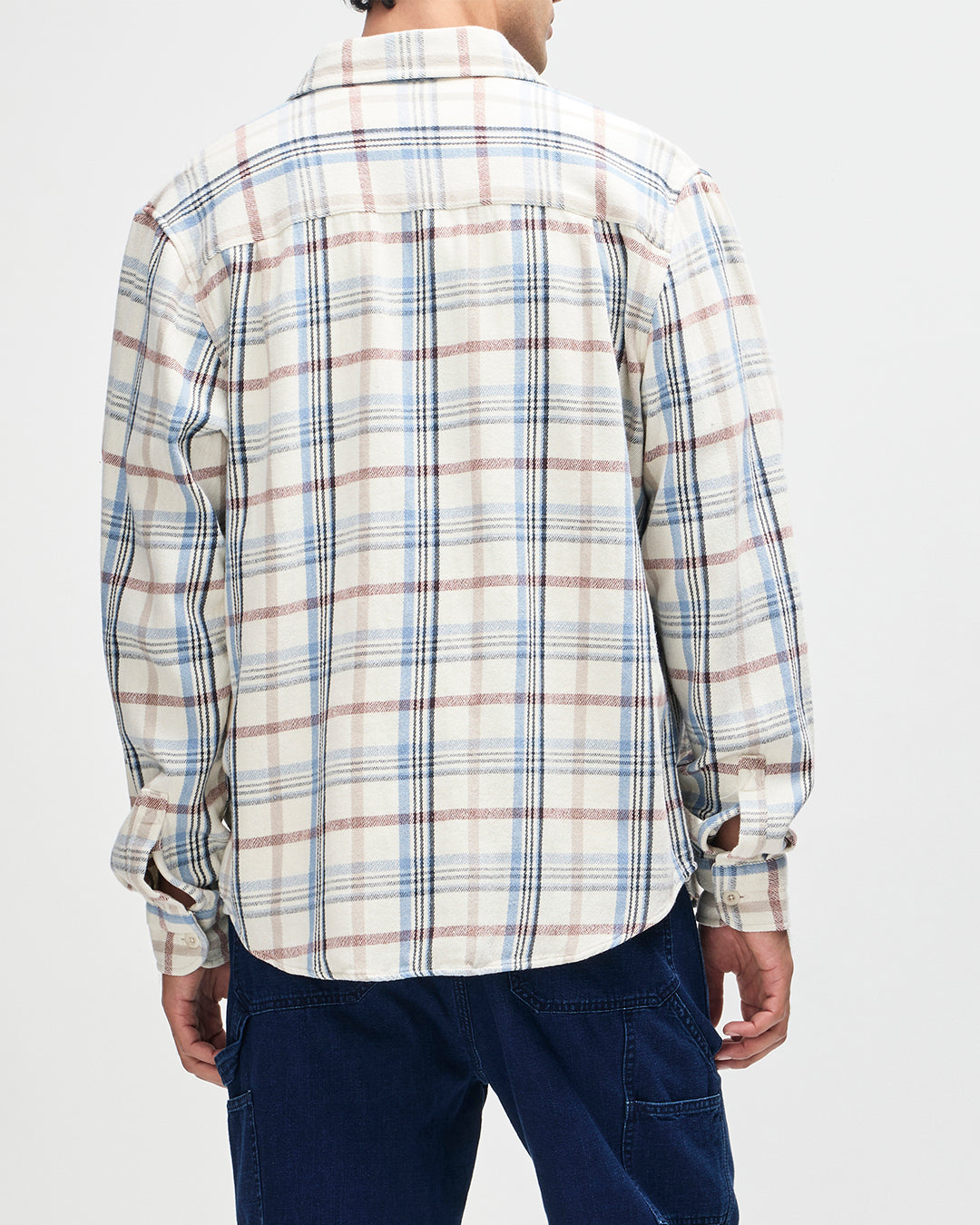 D261MSH304-VacayCheckShirt-Natural|Model