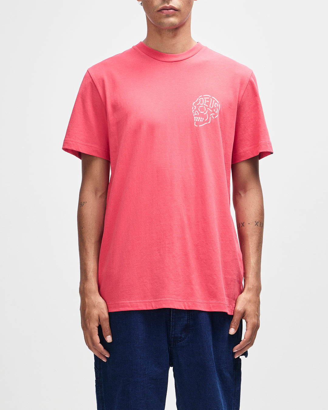 D261MTS128-VeniceSkullTee-Melon|Model