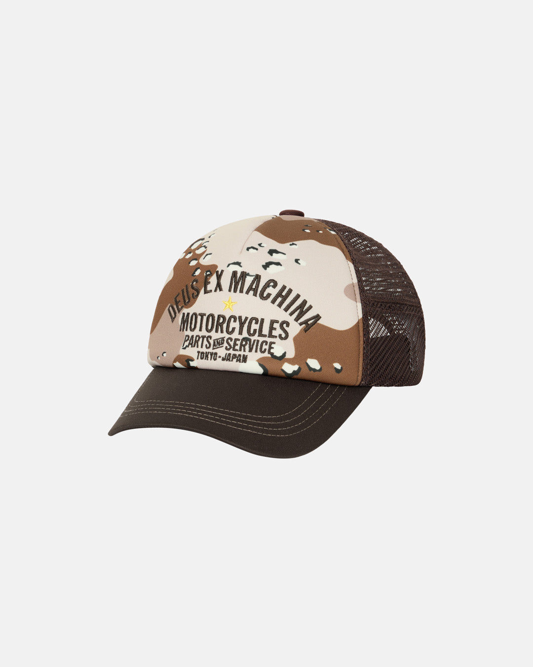 D261UHA035-Tokyo Original Address Trucker Camo|Flatlay