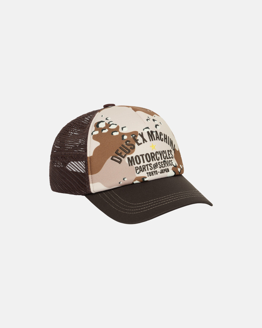 D261UHA035-Tokyo Original Address Trucker Camo|Flatlay