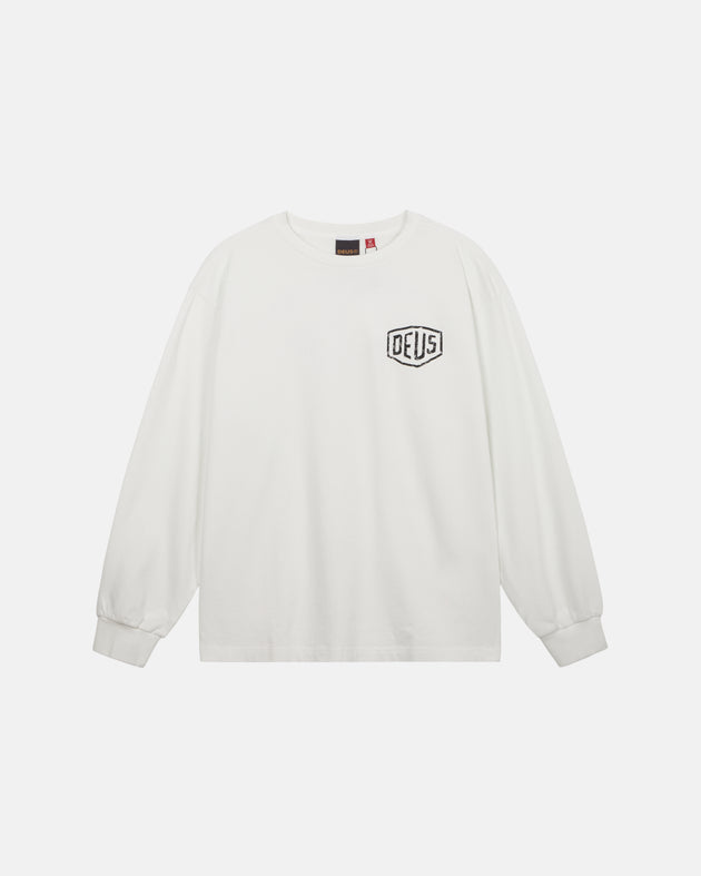 Deus Ex Machina - Roar Long Sleeve Tee - White|Flatlay