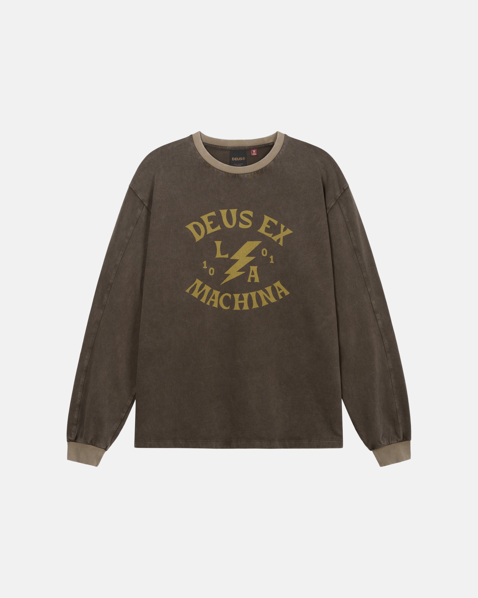Deus Ex Machina - Chinook Long Sleeve Tee - Brown|Flatlay