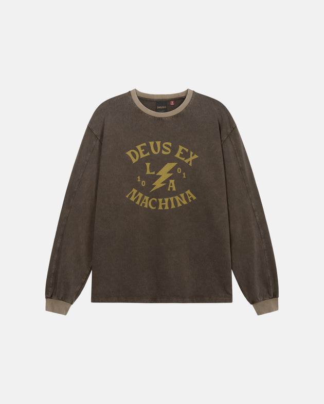 Deus Ex Machina - Chinook Long Sleeve Tee - Brown|Flatlay