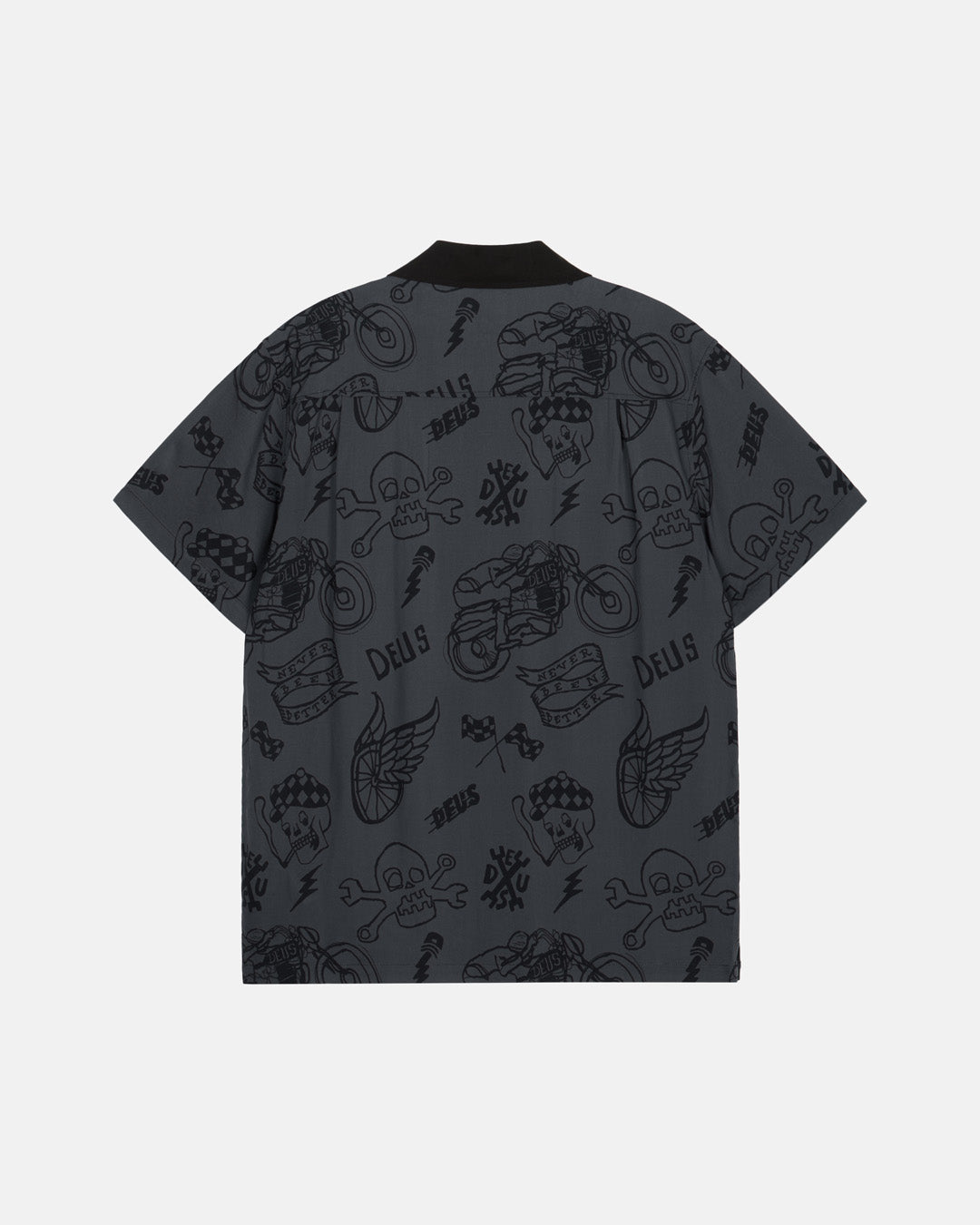 D261USH220 Doodle SS Shirt- Black|Flatlay
