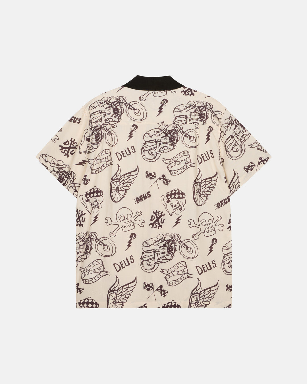 D261USH220 Doodle SS Shirt- Ivory|Flatlay