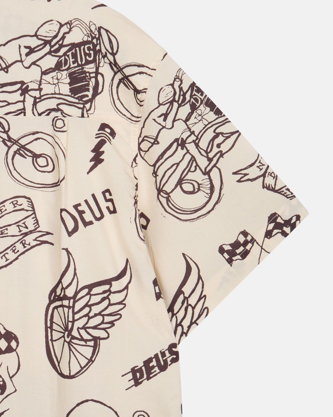 D261USH220 Doodle SS Shirt- Ivory|Flatlay