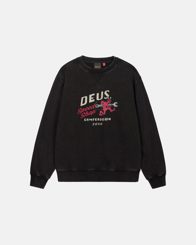D261USW210 Dogleg Sweatshirt-Black|Flatlay
