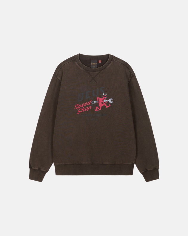 D261USW210 Dogleg Sweatshirt-Brown|Flatlay