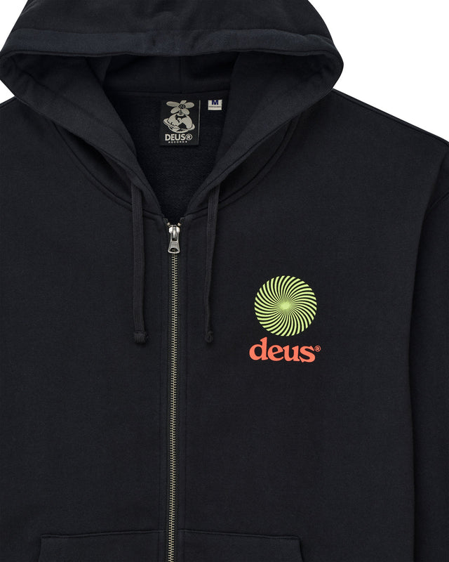 Strata Zip Hoodie - Black