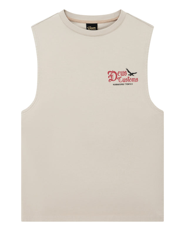 Deus Ex Machina | Beep Beep Muscle Tee - Ivory|Flatlay