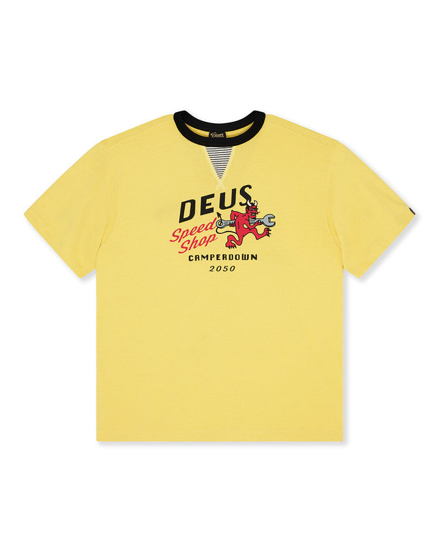 D262UTS210-Dogleg-Tee-Yellow|Flatlay