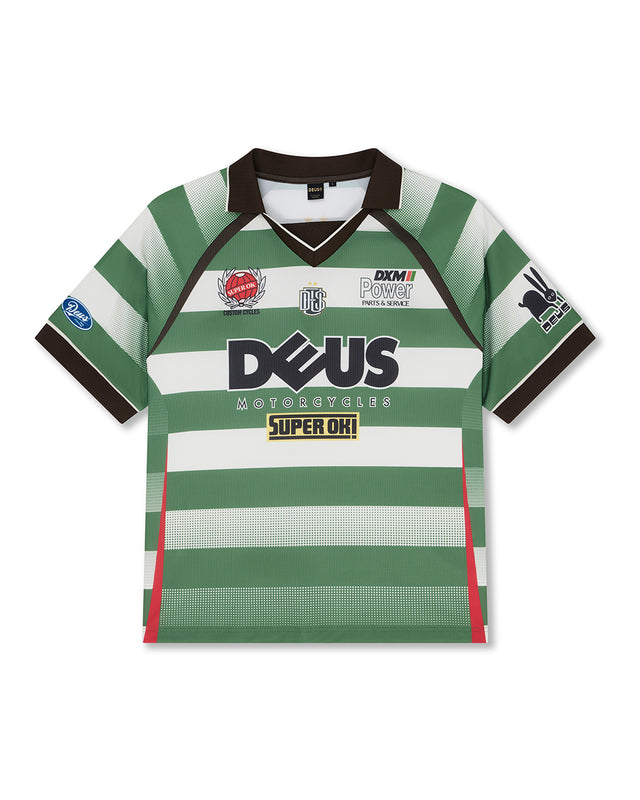 Deus Ex Machina - Stripe Ss Moto Jersey - Green