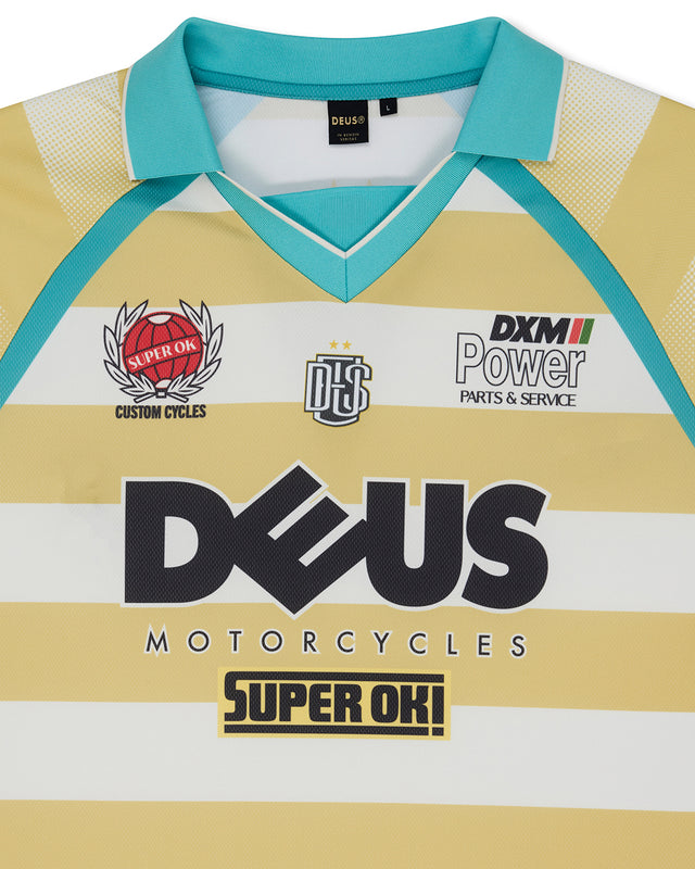 Deus Ex Machina - Stripe Ss Moto Jersey - Yellow