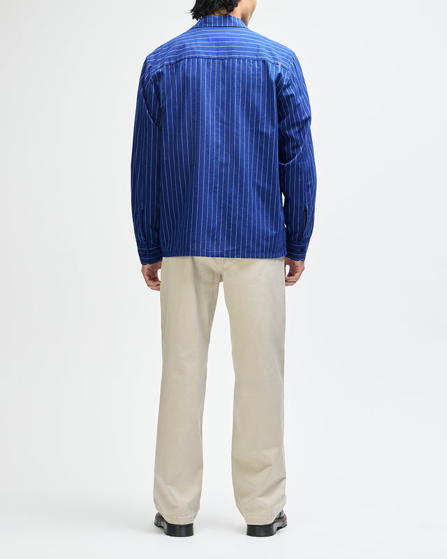 Forecourt Stripe Shirt - Mechanic Blue