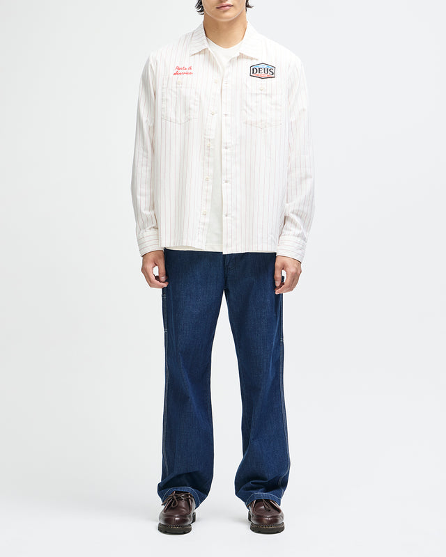 Forecourt Stripe Shirt - Vintage White
