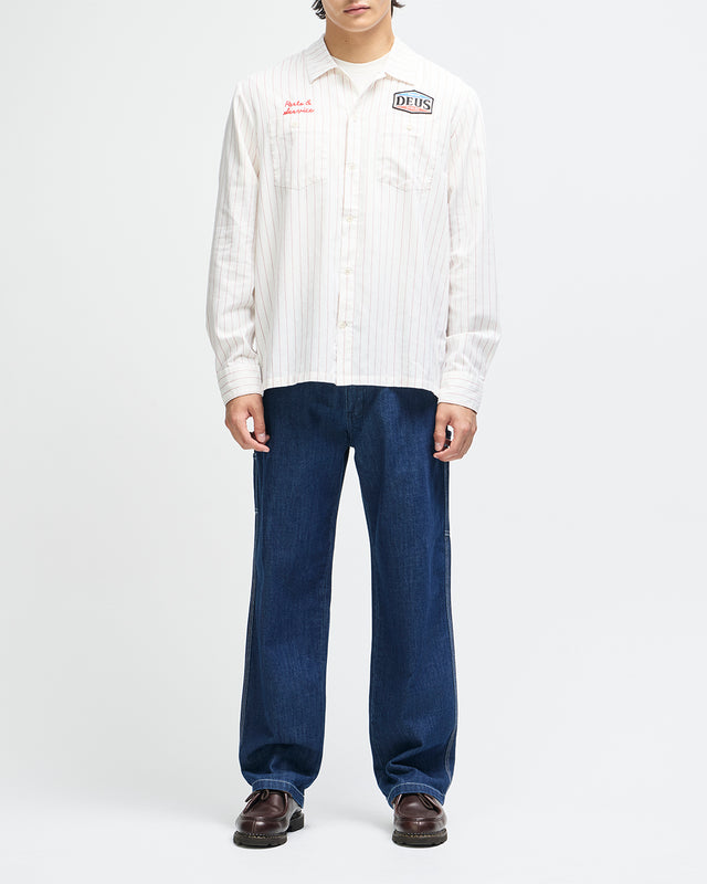 Forecourt Stripe Shirt - Vintage White