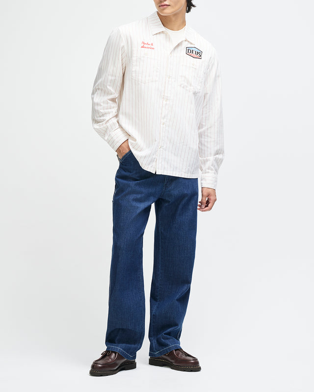 Forecourt Stripe Shirt - Vintage White