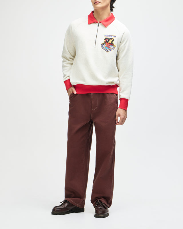 All Others Half Zip Sweat - Light Grey Marle