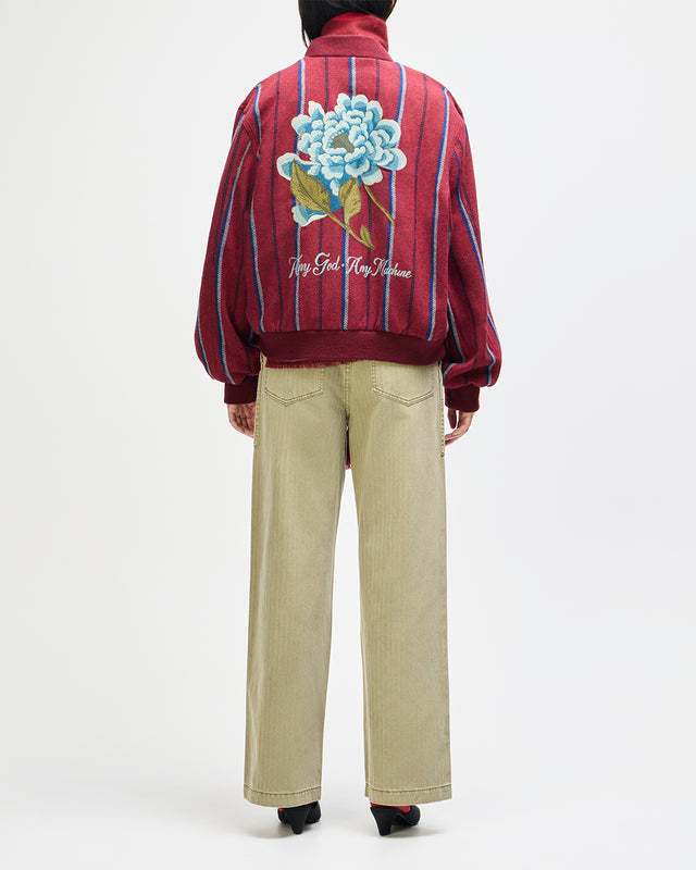 Pendula Reversible Jacket - Willow Green-Blanket Red