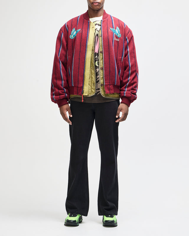 Pendula Reversible Jacket - Willow Green-Blanket Red