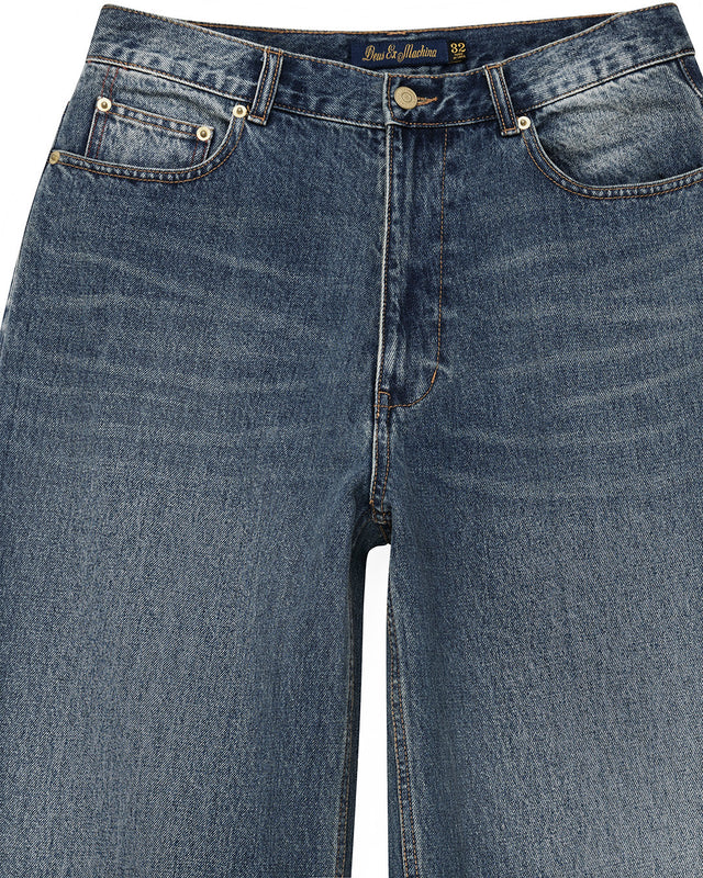 Drift Line Wide Jean - Mid Indigo