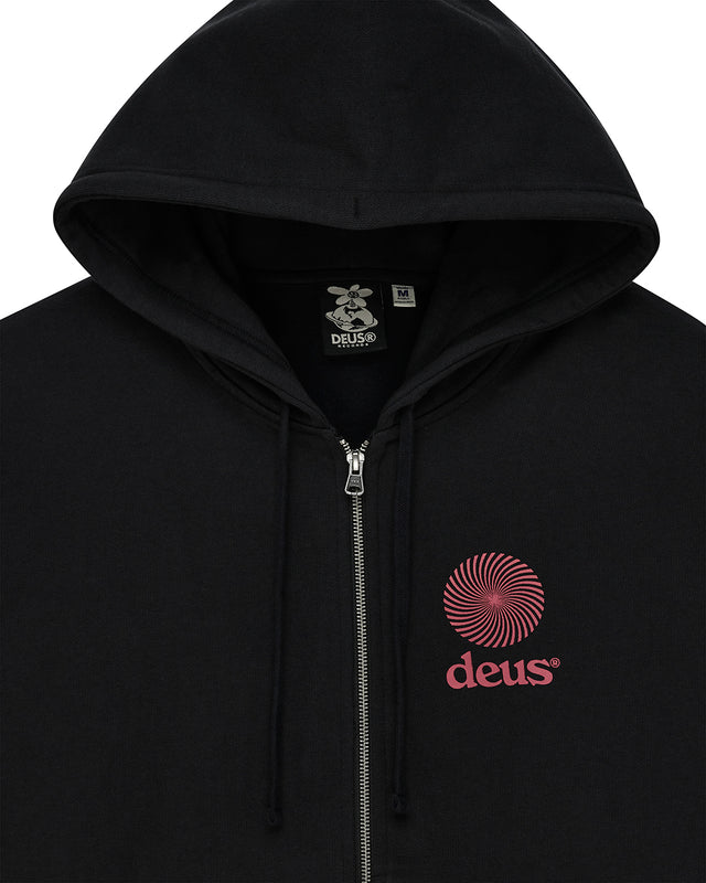 Strata Zip Hoodie - Black